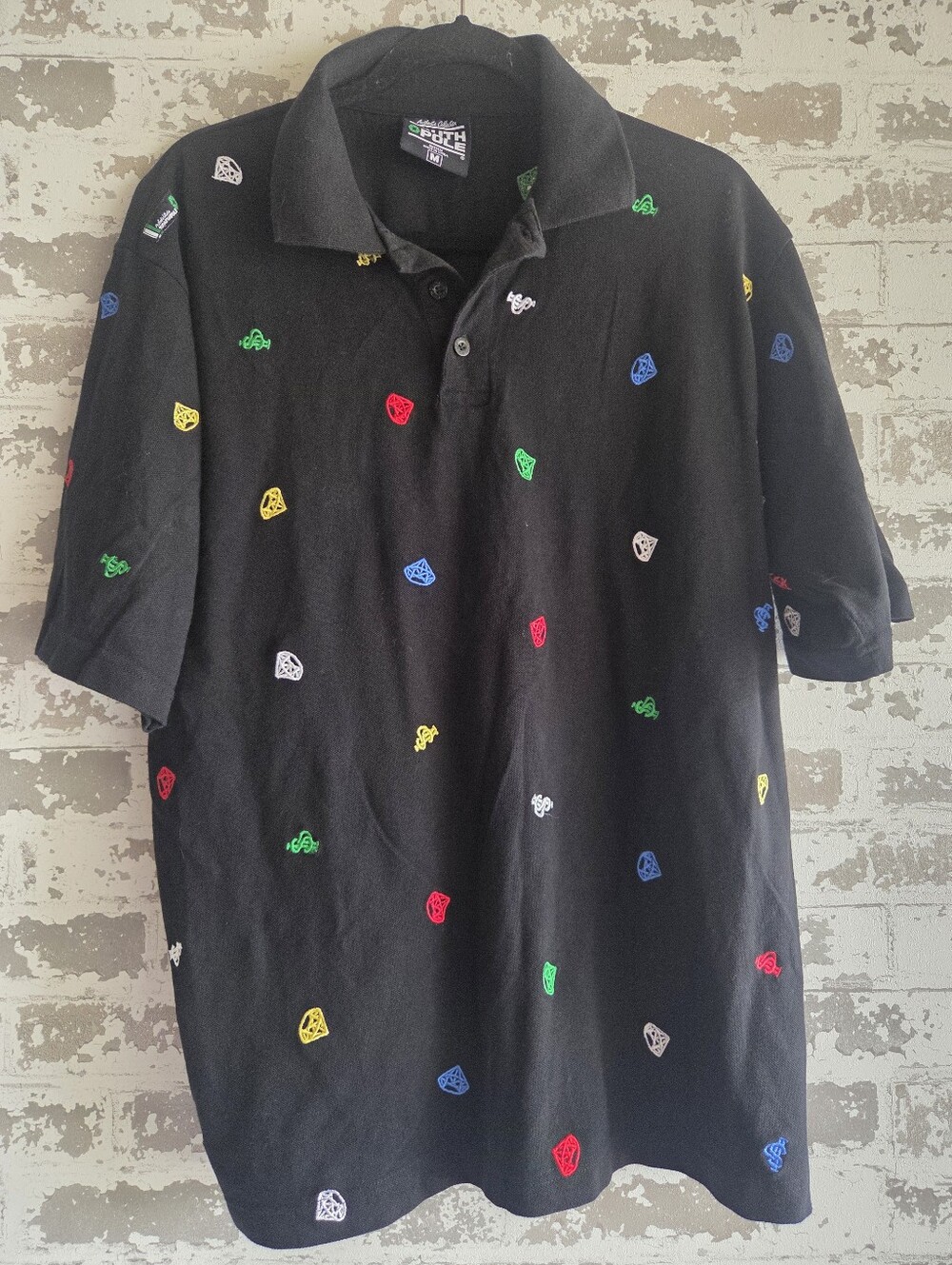 Vintage Y2K Southpole All Over Diamond Print Polo Medium